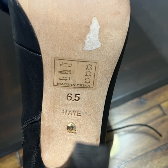 - Raye Tyler Black Leather Pointed Toe Lace Up Ankle Booties Size 6.5 - Picture 7 of 12